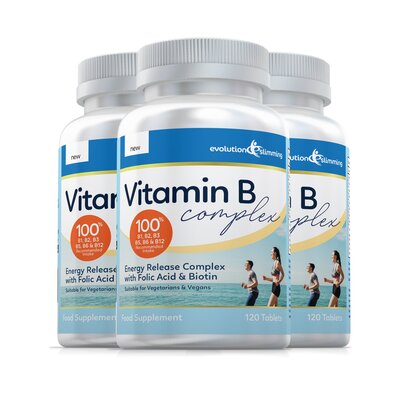 Vitamin B Complex Tablets, 100% RDA, Suitable for Vegetarians & Vegans - 360 Tablets