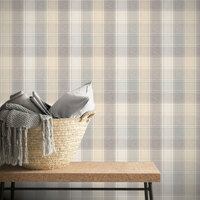 Image of Country Check Wallpaper Grey Arthouse 901902