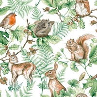 Image of Woodland Animals Wallpaper Natural Graham and Brown 108569