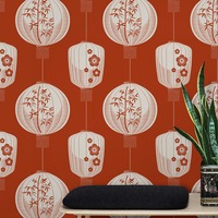 Image of Lucky Lantern Wallpaper Harvest Orange Mini Moderns AZDPT045HO