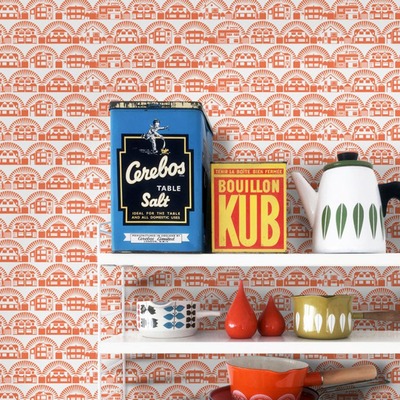 Metroland Wallpaper Harvest Orange Mini Moderns AZDPT035HO
