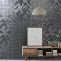 Image of Glistening Maze Wallpaper Navy / Gold Holden 12913