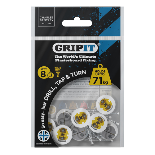 15mm Plasterboard Fixing - 8 Pack (Yellow)