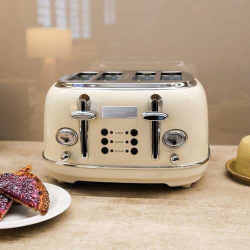 4 Slice Toaster Cream & Chrome