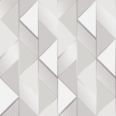 Lipsy Geometric Wallpaper Grey / Silver Muriva 144900