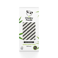 Image of The Cheeky Panda Bamboo Paper Straw Black Stripes (250straws)