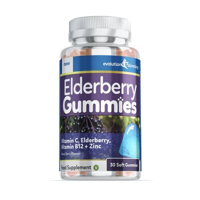 Elderberry Gummies with Vitamin C & Zinc - 30 Gummies - Berry Flavour