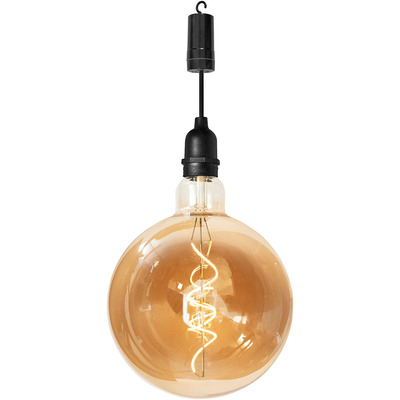 Bronze Globe Pendulum Hanging Light - Battery Powered with Timer