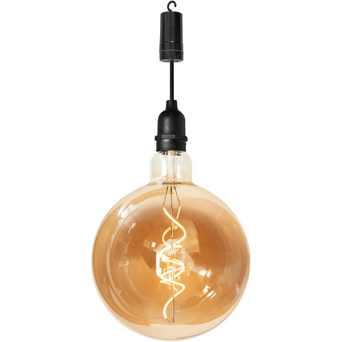 Bronze Globe Pendulum Hanging Light - Battery Powered with Timer