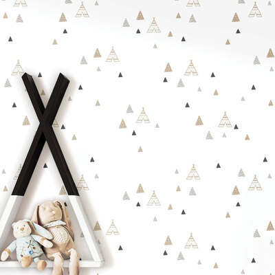 Little Explorers Teepees Wallpaper Gold Galerie 5441