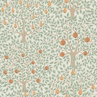 Image of Apelviken Apples And Pears Wallpaper White Green Galerie 33011