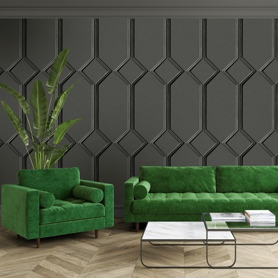 Azzurra Panel Wallpaper Charcoal Belgravia 9500