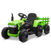Image of Tobbi Tractor And Trailer Green Electric Ride On Tractor