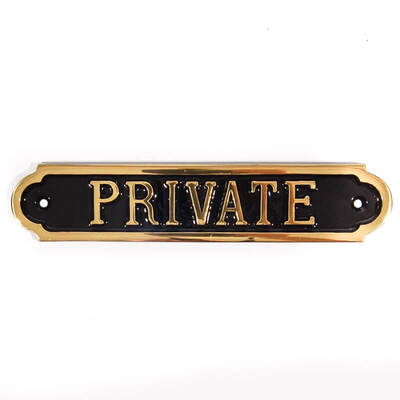 Private Sign in brass