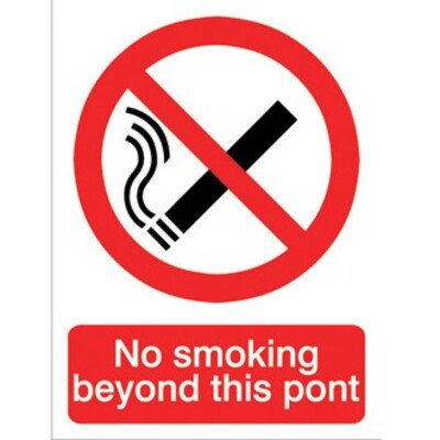 No Smoking Beyond This Point sign