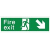 Image of Fire Exit with arrow - Down Right Sign