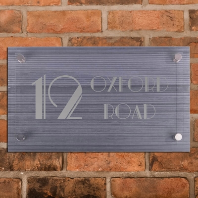 Ridged Slate Address Plate with acrylic front panel - 50 x 30cm