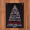 Image of Deluxe Large Christmas Portrait Slate Hanging Sign - "Xmas Tree"