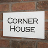 Image of Granite House Sign 35.5 x 20cm 2 Line with sandblasted and painted background