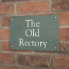 Image of Green Smooth Slate House Sign - 30.5 x 20cm