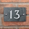 Image of Slate house number 13 v-carved with white infill number