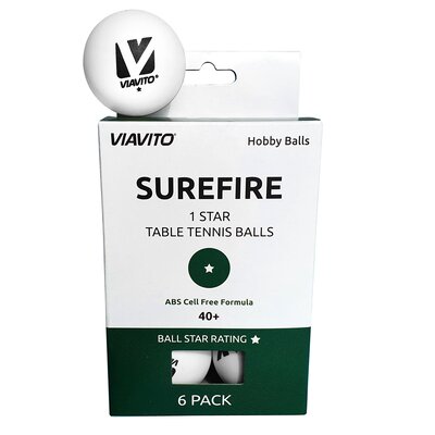 Viavito Surefire 1 Star Table Tennis Balls - Pack of 6