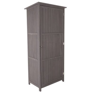 FSC&#174; 100% Certified Wooden Storage Shed - Grey