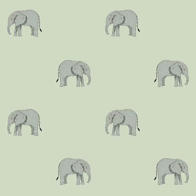 Sophie Allport Elephant Wallpaper Sage 181523