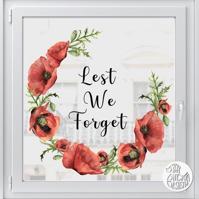 Red Poppy Garland - 38 cm - Read from Outside
