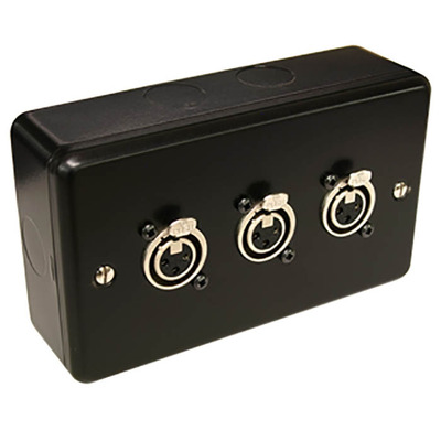 3 Way XLR 3 Pin Plate with Surface Mount Box - Female