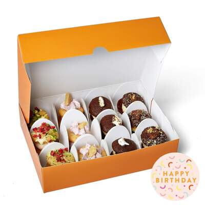 Birthday Baby Biskie Box - 12 Box Cupcakes Brownies Biscuits