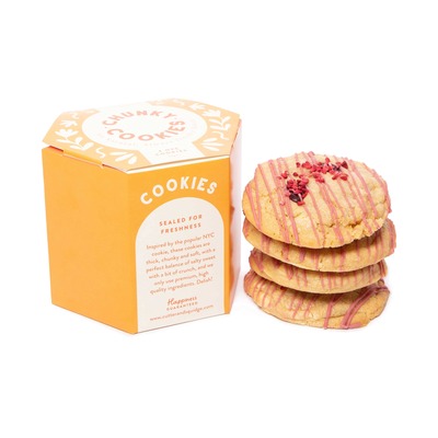 Valentine’s Day Raspberry White Choc Cookie Box - Box Of 4