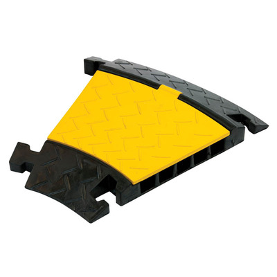 5 Channel Cable Ramp 30 Degree Corner - Yellow Lid