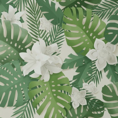 Dimensions Tropical Wallpaper Green Fine Decor FD42830