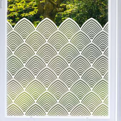 Chaplin Frosted Window Privacy Border - 1200(w) x 380(h) mm / Grey