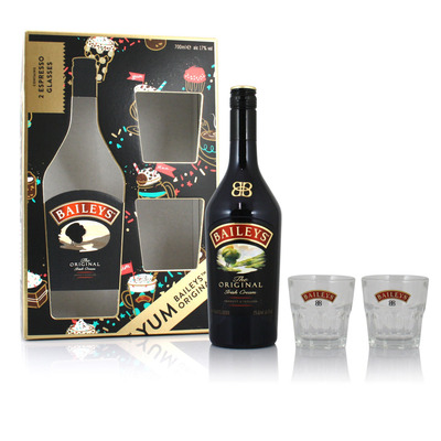 Baileys Original Irish Cream Liqueur with 2 Glasses Gift Pack