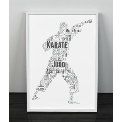 Personalised Martial Arts Word Art Print Picture Gift