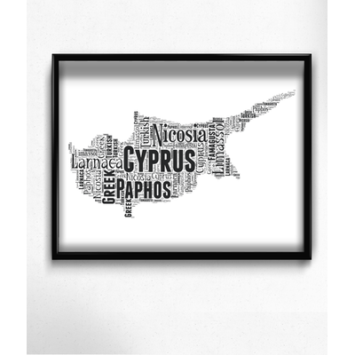 Personalised Cyprus Word Art Map