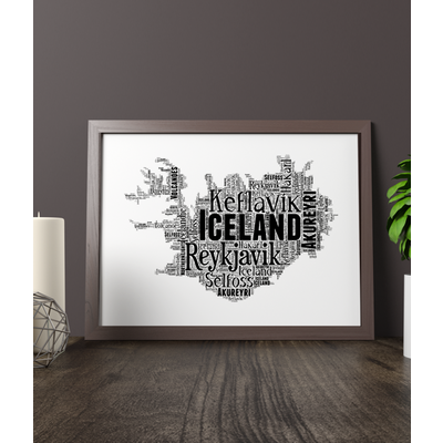 Personalised Iceland Word Art Map