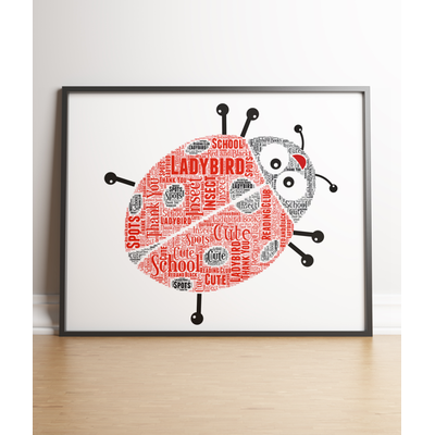 Personalised Ladybird Word Art Print