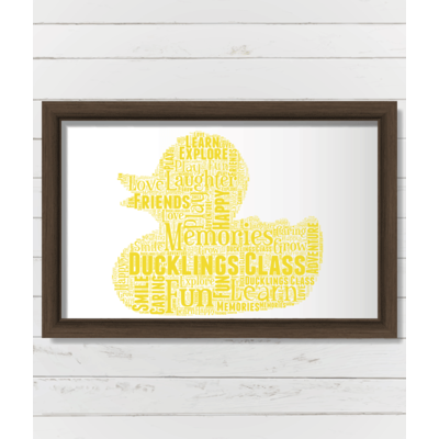 Personalised Rubber Duck Word Art Print - Ducky Gift