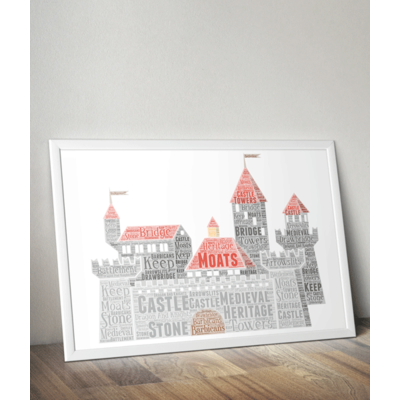 Personalised Castle Word Art Print