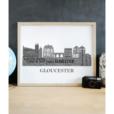 Personalised Gloucester Skyline Word Art