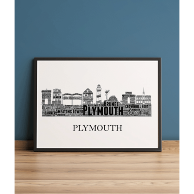 Personalised Plymouth Skyline Word Art
