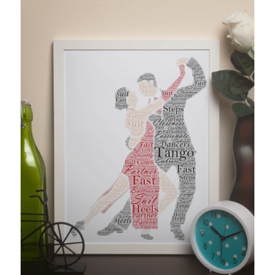 Tango Dancing Couple - Personalised Word Art Gift