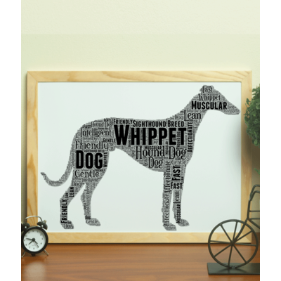 Personalised Whippet Dog - Word Art