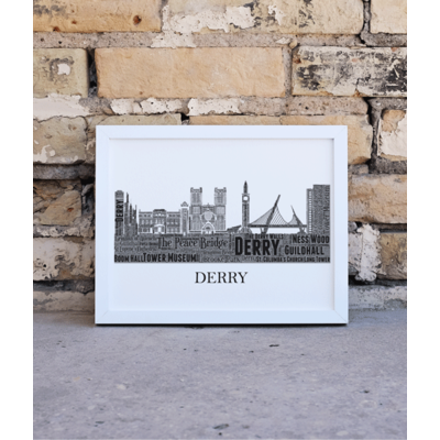 Personalised Derry Skyline Word Art