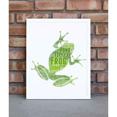 Personalised Frog Word Art Picture Print Gift