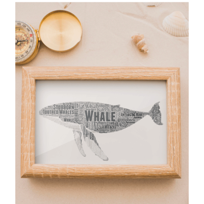 Whale - Personalised Word Art Picture