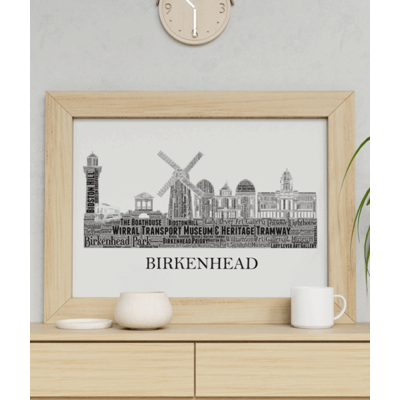 Personalised Birkenhead Skyline Word Art